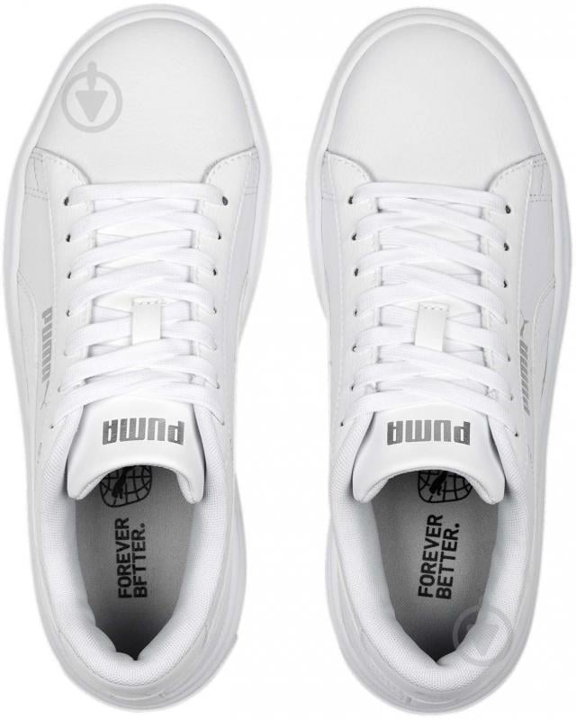 Кеди Puma SMASH PLATFORM V3 PUMA WHITE-PUMA SILVER 39075801 р.38 білий - фото 4