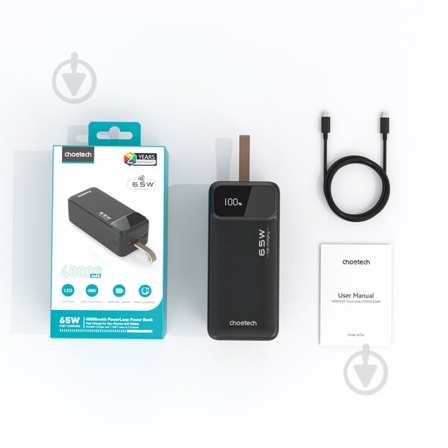 Повербанк Choetech 65W Black 40000 mAh black (B734) - фото 4