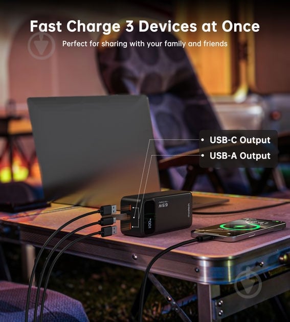 Повербанк Choetech 65W Black 40000 mAh black (B734) - фото 6