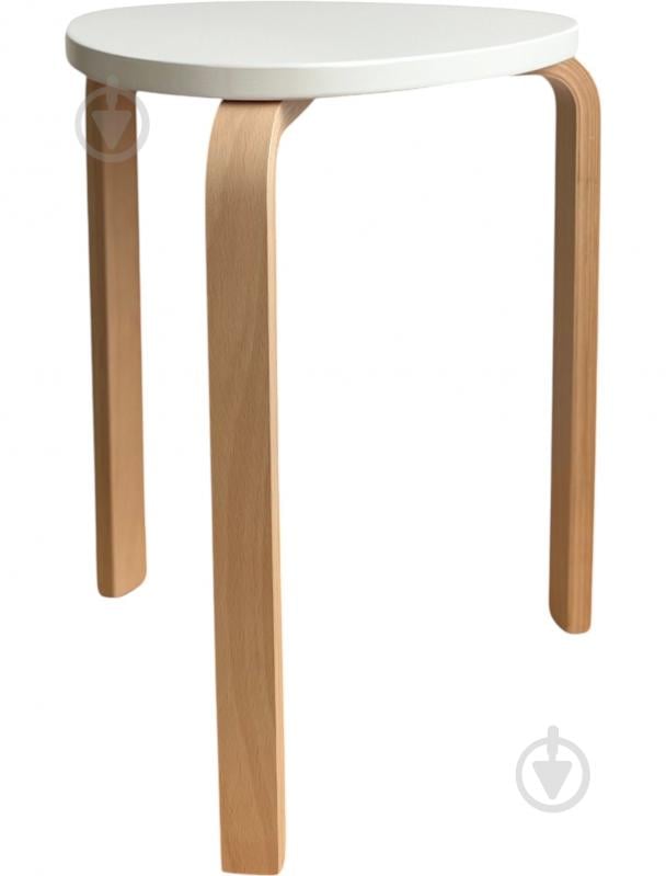 Табурет дерев’яний SOL білий / бук - фото 1