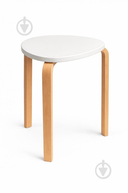 Табурет дерев’яний SOL білий / бук - фото 1 Табурет дерев’яний SOL білий / бук - фото 1