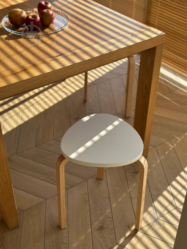 Табурет дерев’яний SOL білий / бук - фото 6