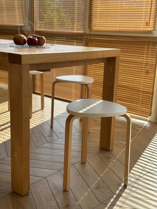 Табурет дерев’яний SOL білий / бук - фото 4