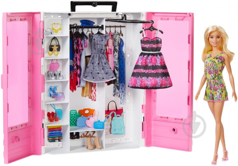 Игровой набор Barbie Шкаф-чемодан для одежды GBK12 - фото 3