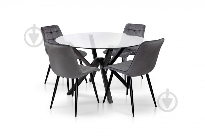 Стіл обідній Мікс Меблі Джой x750мм прозорий/чорний - фото 2