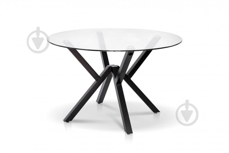 Стіл обідній Мікс Меблі Джой x750мм прозорий/чорний - фото 1
