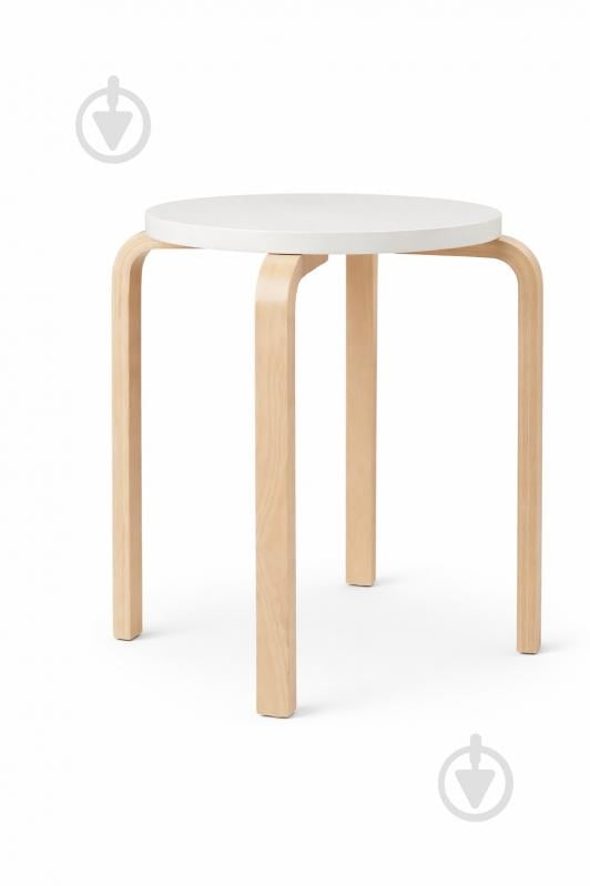 Табурет дерев’яний Scandi білий / бук - фото 1 Табурет дерев’яний Scandi білий / бук - фото 1