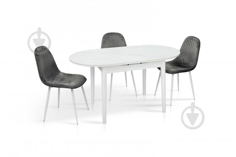 Стіл обідній Мікс Меблі Тітан 1100(1400)x750x760мм білий/білий - фото 1 Стіл обідній Мікс Меблі Тітан 1100(1400)x750x760мм білий/білий - фото 1