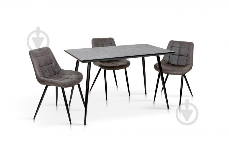 Стол обеденный Мікс Меблі Торнадо 1200x700x750мм серо-бежевый/черный - фото 2