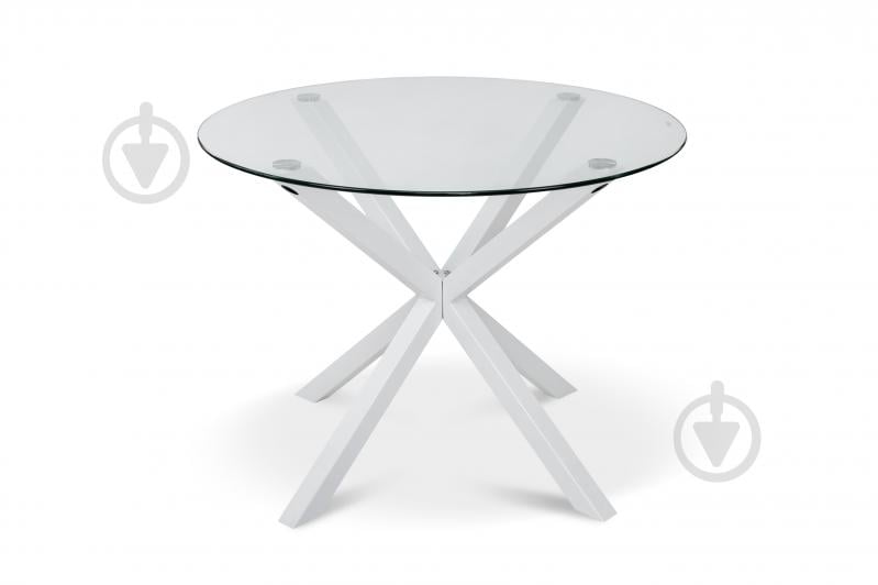 Стол обеденный Мікс Меблі Джин x750мм прозрачный/белый - фото 1 Стол обеденный Мікс Меблі Джин x750мм прозрачный/белый - фото 1