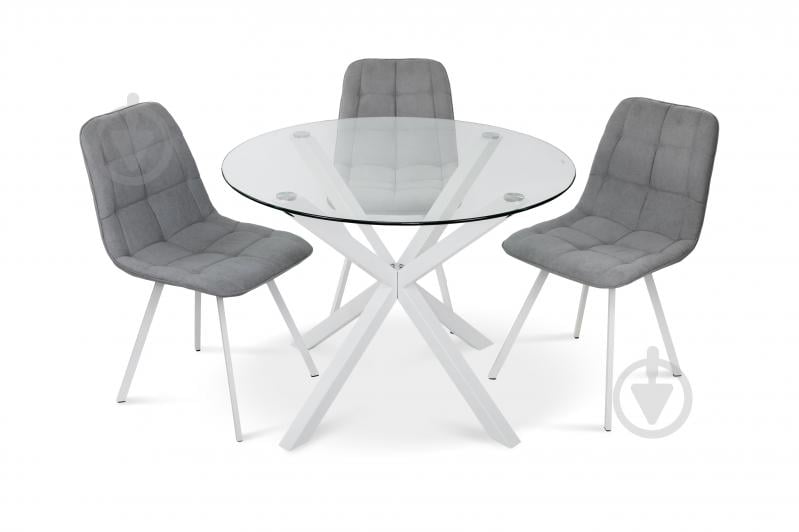 Стол обеденный Мікс Меблі Джин x750мм прозрачный/белый - фото 2 Стол обеденный Мікс Меблі Джин x750мм прозрачный/белый - фото 2