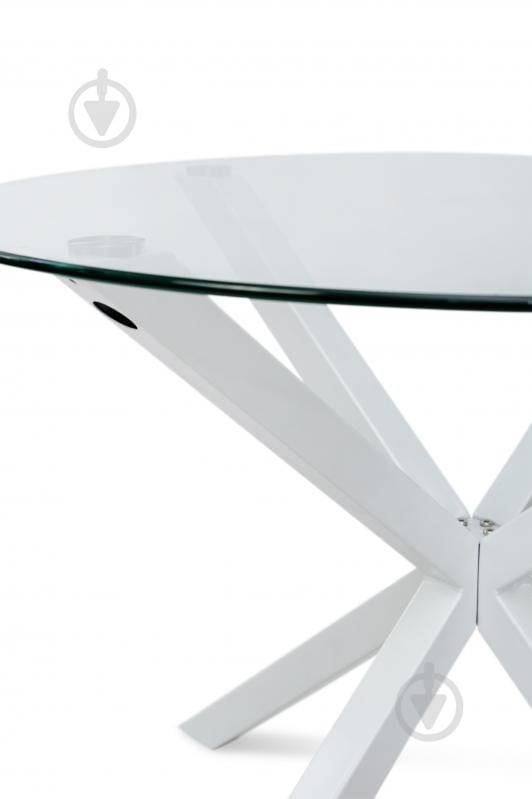 Стол обеденный Мікс Меблі Джин x750мм прозрачный/белый - фото 3 Стол обеденный Мікс Меблі Джин x750мм прозрачный/белый - фото 3