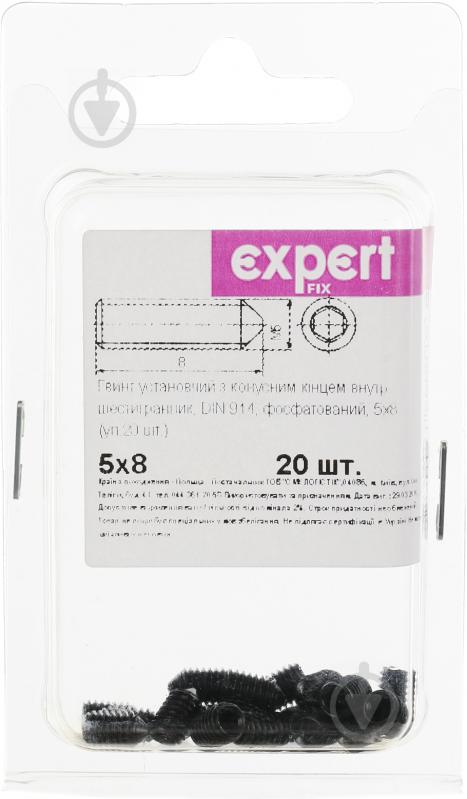 Гвинт інсталяційний М5х8 мм Expert Fix DIN 914 20 шт. - фото 2