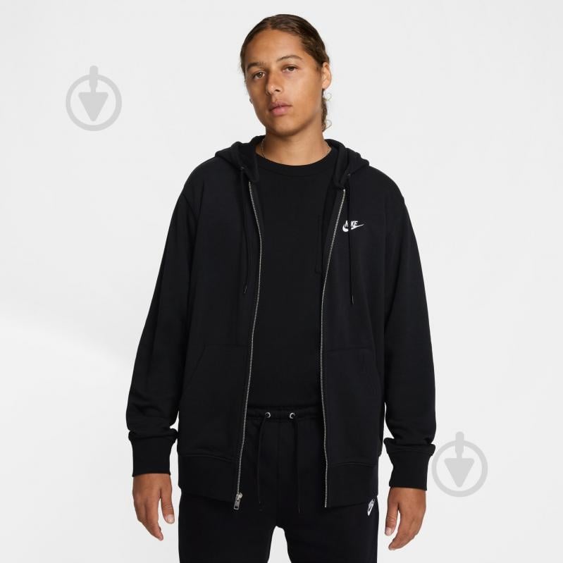 Джемпер Nike M NK CLUB FT FZ HOODIE FN3884-010 р.L черный - фото 1