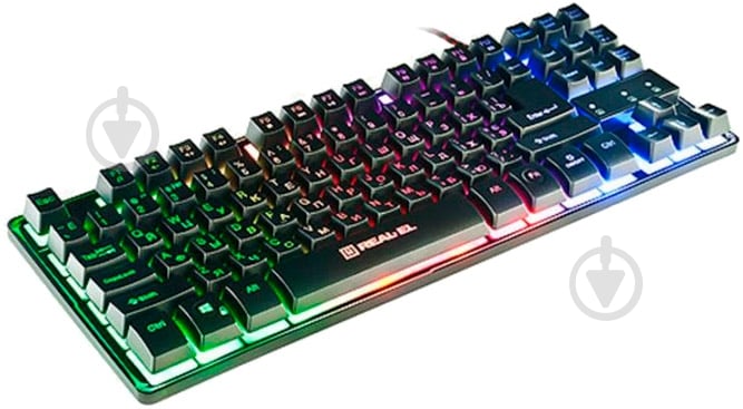 Клавиатура Real-el (8710 Gaming TKL Backlit, black) - фото 2