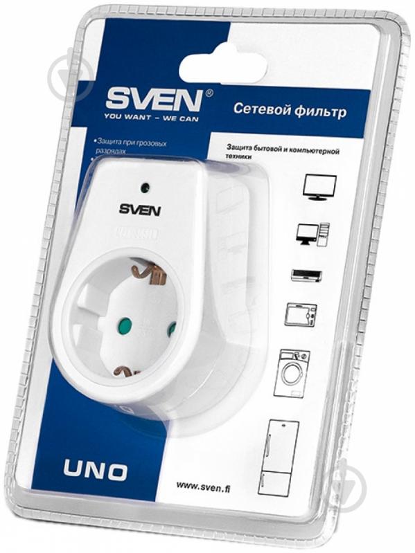 Сетевой фильтр Sven 1 гн. белый UNO white (SVEN) - фото 2