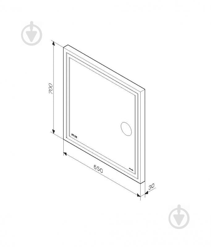 Дзеркало AM.PM з контурною Led-підсвіткою годинником та косметичним дзеркалом 65 см M91AMOX0653WG38 - фото 2