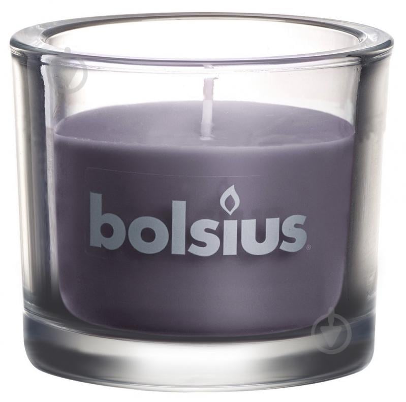 Свеча в стакане 80/92 Темно-серая Bolsius - фото 1