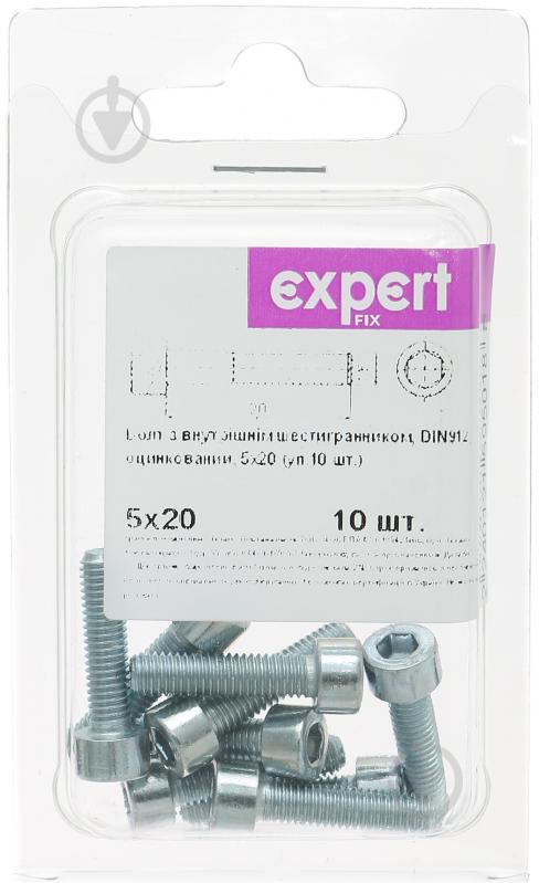 Болт метричний 5х20 мм DIN 912 5x20 мм 10 шт. клас міцності 5,8 Expert Fix - фото 2