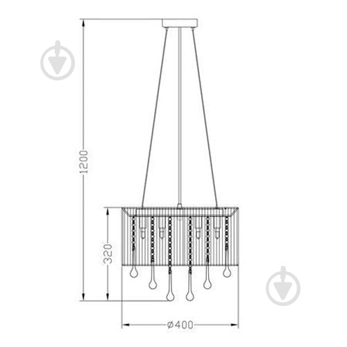 Люстра Zuma Line Verona 120x40 см 8xG9 чорний - фото 3