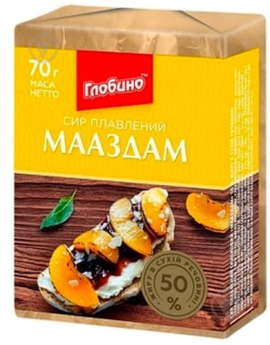 Сыр ТМ Глобино плавленый Мааздам 50% 70 г - фото 1 Сыр ТМ Глобино плавленый Мааздам 50% 70 г - фото 1