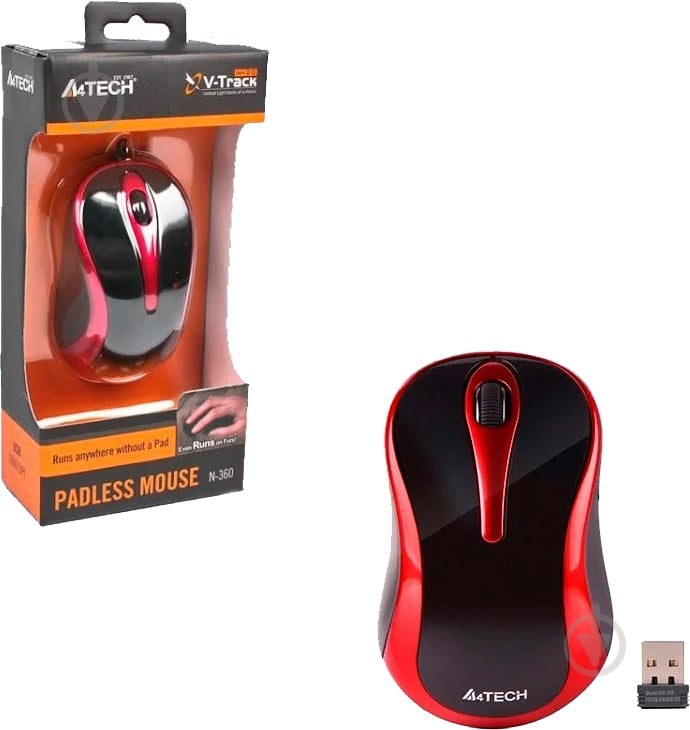Миша A4Tech G3-280N Wireless Black/Red - фото 5 Миша A4Tech G3-280N Wireless Black/Red - фото 5