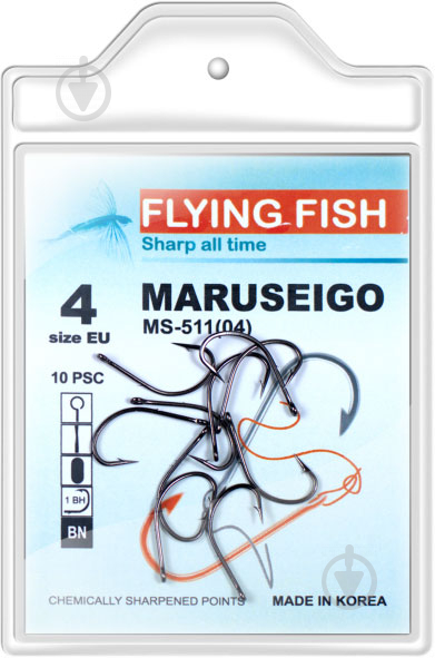 Крючок Flying Fish MARUSEIGO №4 20 г 10 шт. MS-511(04) - фото 1