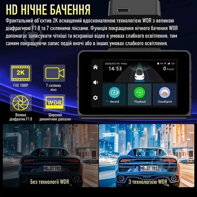 Видеорегистратор Inspire с двумя камерами 2К TF128 Гб (INS800) - фото 4 Видеорегистратор Inspire с двумя камерами 2К TF128 Гб (INS800) - фото 4