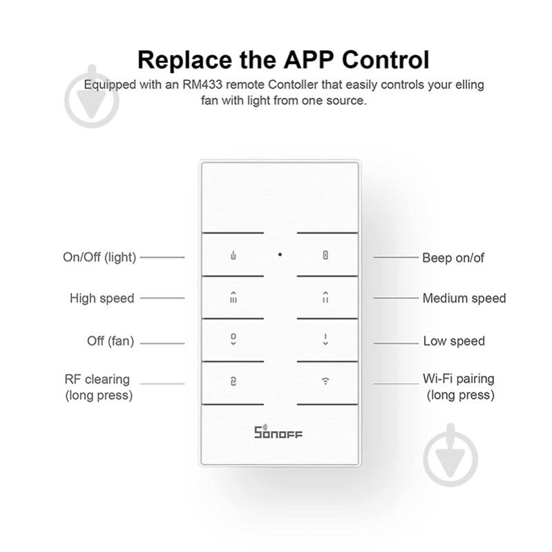 Умный выключатель Sonoff iFan04-L 110V белый - фото 3