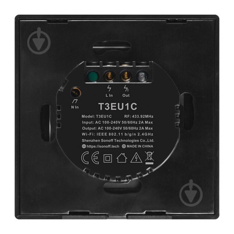 Умный выключатель Sonoff T3EU1C-TX черный - фото 4