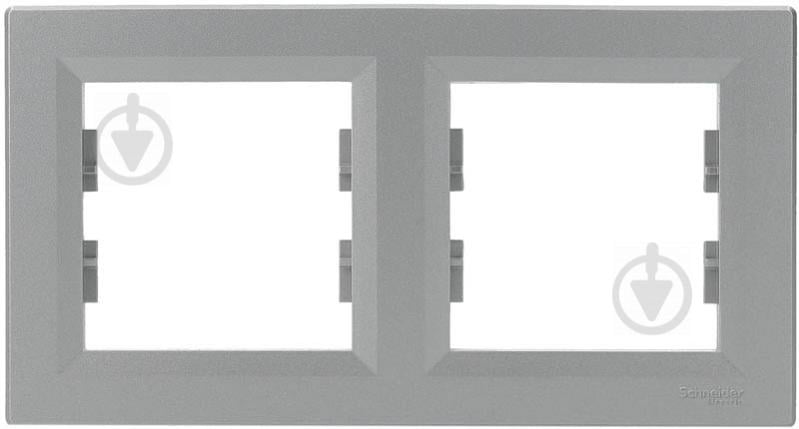 Рамка двомісна Schneider Electric ASFORA горизонтальна алюміній EPH5800261 - фото 1
