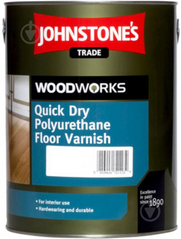 Лак для підлоги Quick Dry Polyurethane Floor Varnish Johnstone's глянець безбарвний 5 л - фото 1