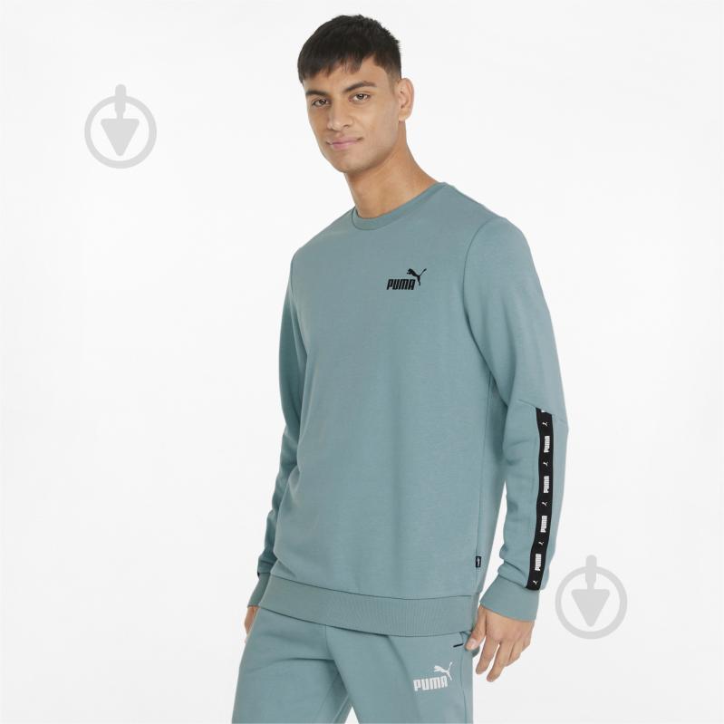 Свитшот Puma ESS+ Tape Crew 84738450 р. M зеленый - фото 1