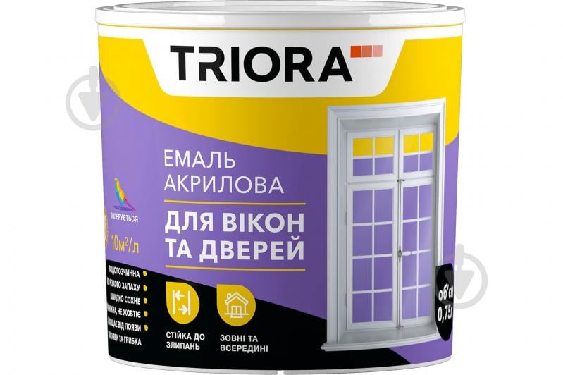 Емаль акрилова Triora акрилова для вікон та дверей TR база під тонування глянець 0,75 л - фото 1