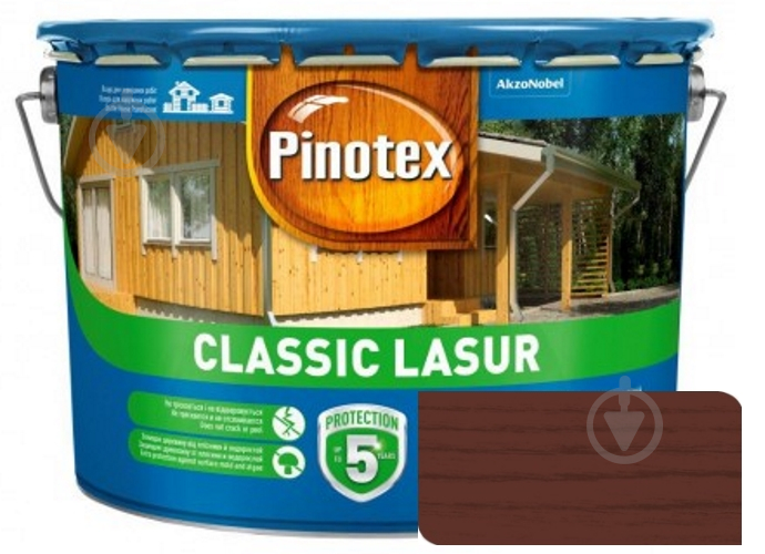 Деревозащитное средство Pinotex Classic Lasur красное дерево дерево мат 10 л - фото 1