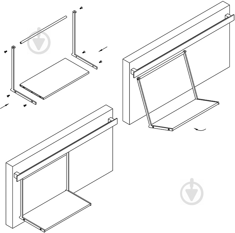 Полка Cosma Piano 2.0 L-280 мм 53486 черный - фото 3