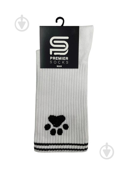 Шкарпетки чоловічі Premier Socks зі смужками та лапками р.39-41 білий 1 шт. - фото 1