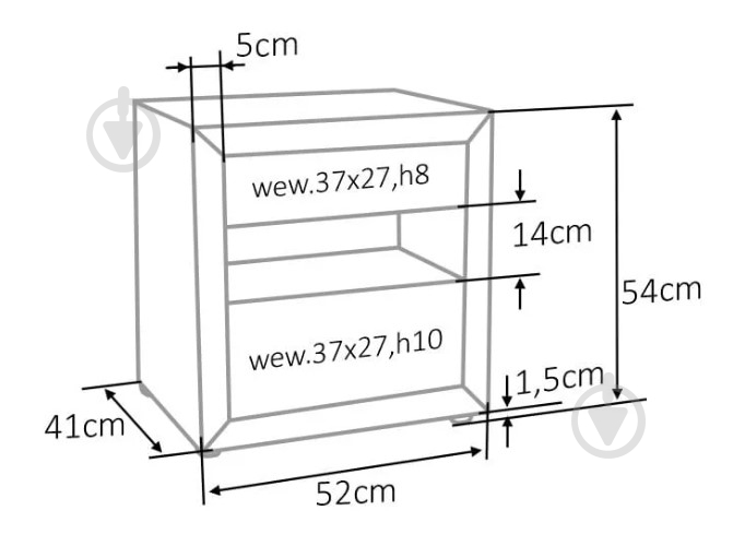 Тумба приліжкова Signal Meble ET-003 520x540x410 мм /зелений (ET003VZ ) - фото 3