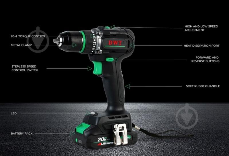 Шуруповерт аккумуляторный DWT ABSP-20 DNF-2 BMC - фото 15