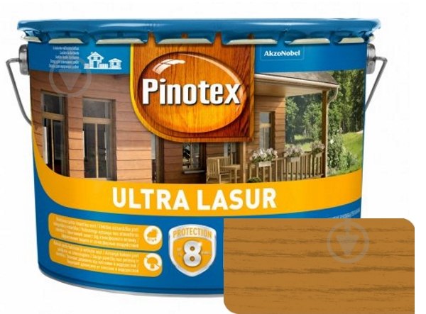 Деревозахисний засіб Pinotex Ultra Lasur калужниця глянець 10 л - фото 1