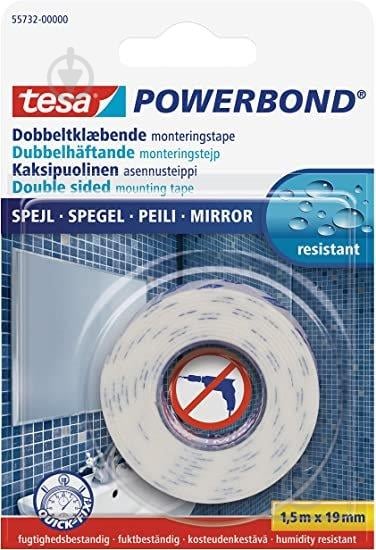 Захисна стрічка TESA для дзеркал Powerbond 1,5 м х19 мм 4042448843265 - фото 1