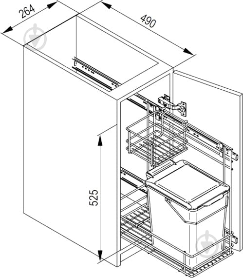 Ведро для мусора Rejs тип cargo серый WE22.0110.05.549 - фото 2