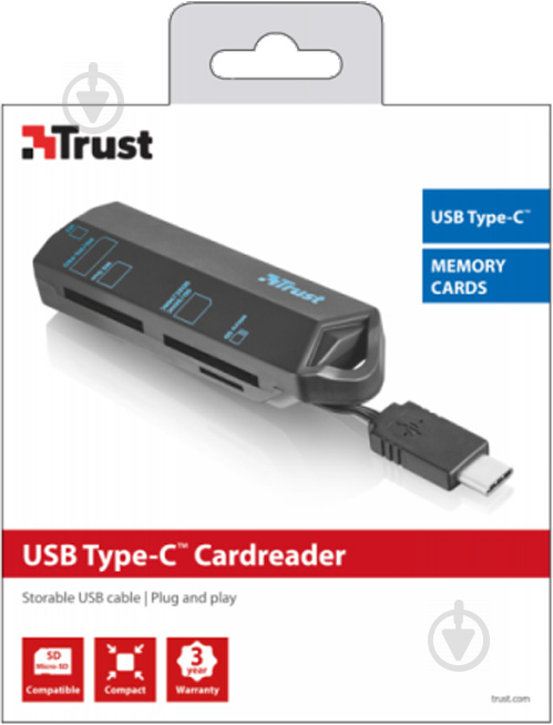 Кардридер Trust USB Type-C 20968 - фото 7