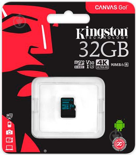 Карта памяти Kingston microSDHC 32 ГБ Class 10 (SDCG2/32GBSP) - фото 3