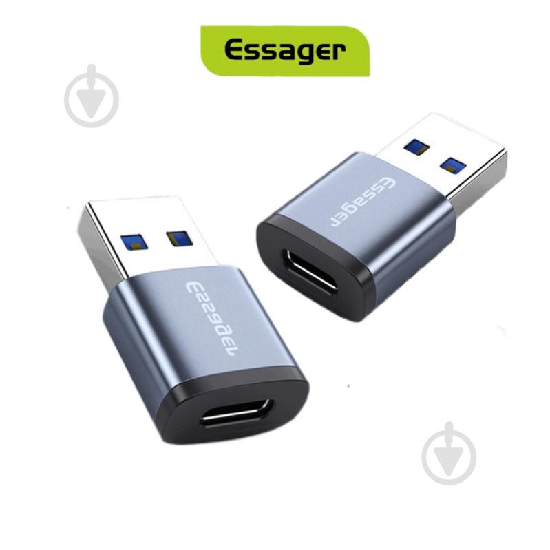 Адаптер Essager Soray OTG Type-C Female to USB -A Male USB3.0 Adaptor Grey серый (EZJCA-SRB0G) - фото 2