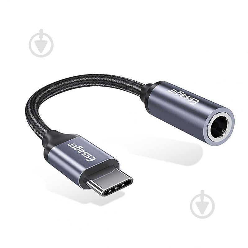 Адаптер Essager E01 Type-C to 3.5mm Jack Headphone Adapter Grey 0,12 м сірий (EZJE01-0G) - фото 1