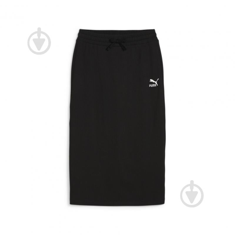 Юбка Puma CLASSICS RIBBED MIDI SKIRT 62426501 р.M черный - фото 1