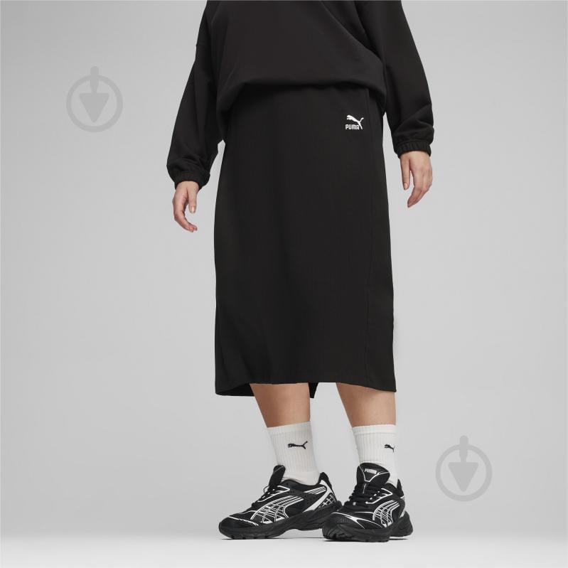 Юбка Puma CLASSICS RIBBED MIDI SKIRT 62426501 р.M черный - фото 4