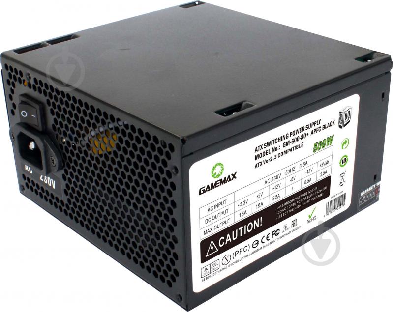 Блок живлення GameMax GM-500 80+ APFC Black 500 Вт - фото 3