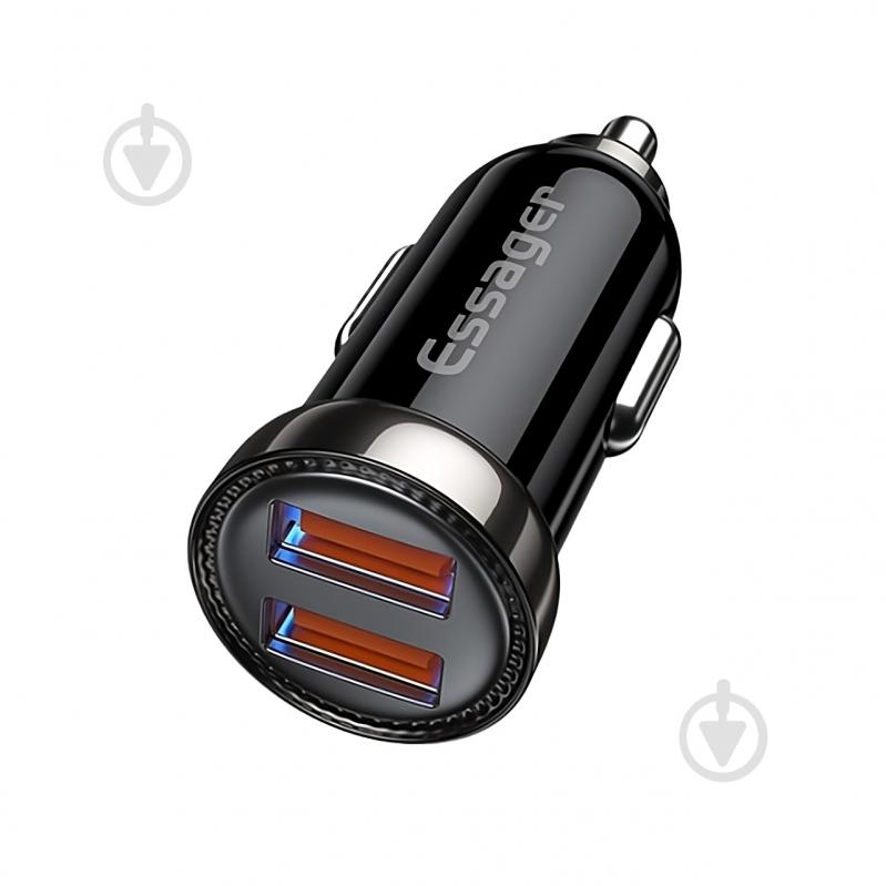 Автомобільний зарядний пристрій Essager Turbo Dual QC3.0 Car Charger 18W Blue (ECC2Q-WL0A) - фото 1